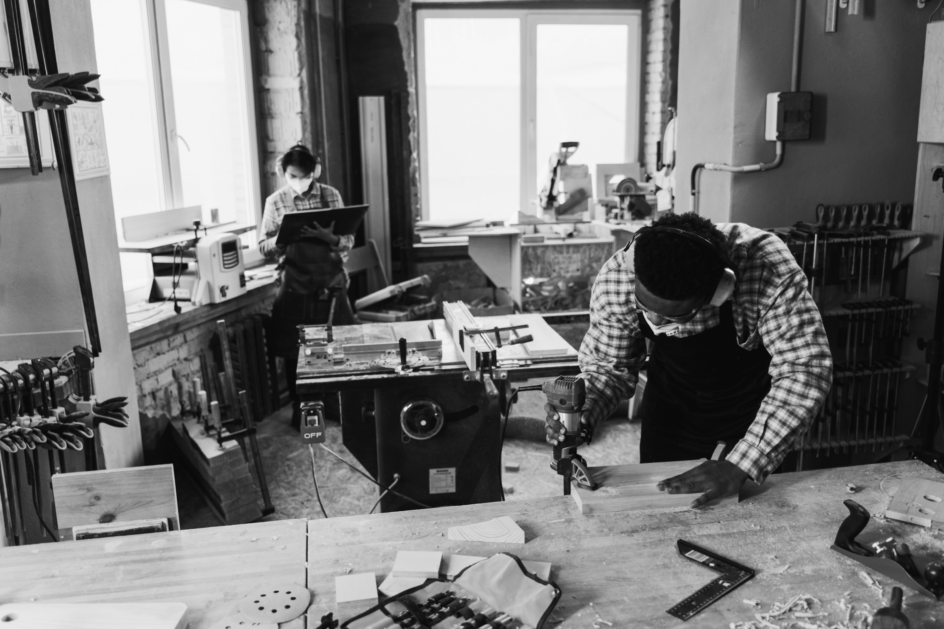 Iamgem de oficina de carpintaria